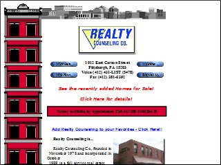 Web site www.realtycounseling.com, Realty Counseling
